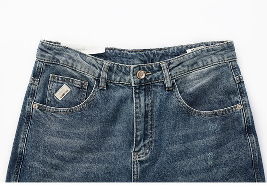 Pantalones Vaqueros Rectos Lavados Versátiles para Hombre - Image 13