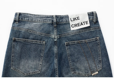 Pantalones Vaqueros Rectos Lavados Versátiles para Hombre - Image 14