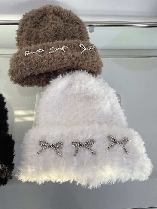 Gorro Tejido Cálido y Suave con Moño para Invierno - Image 13