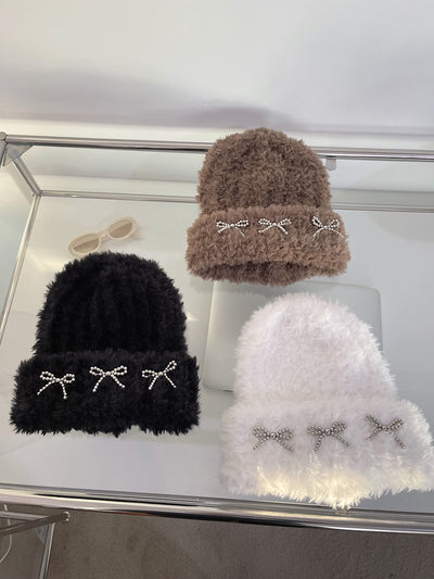 Gorro Tejido Cálido y Suave con Moño para Invierno - Image 14
