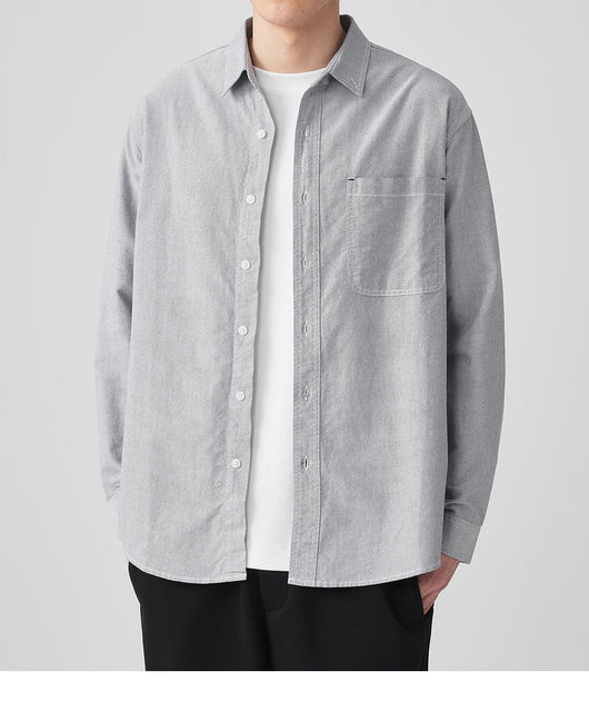 Camisa Oxford Manga Larga Color Sólido - Image 10