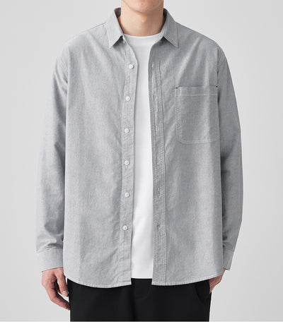 Camisa Oxford Manga Larga Color Sólido - Image 13