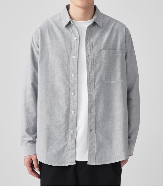 Camisa Oxford Manga Larga Color Sólido - Image 13