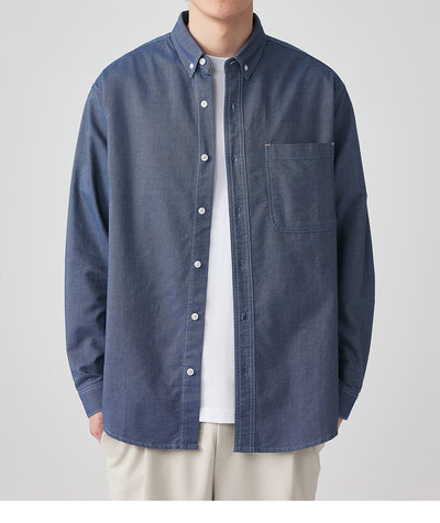 Camisa Oxford Manga Larga Color Sólido - Image 18