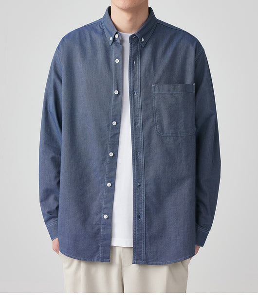 Camisa Oxford Manga Larga Color Sólido - Image 19