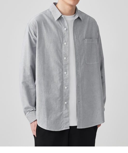 Camisa Oxford Manga Larga Color Sólido - Image 20
