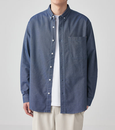 Camisa Oxford Manga Larga Color Sólido - Image 22
