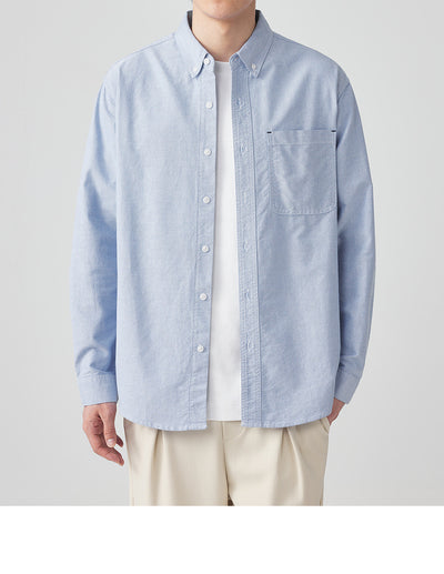Camisa Oxford Manga Larga Color Sólido - Image 23