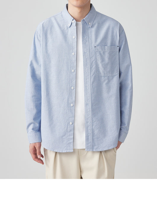 Camisa Oxford Manga Larga Color Sólido - Image 23