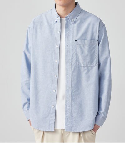 Camisa Oxford Manga Larga Color Sólido - Image 25
