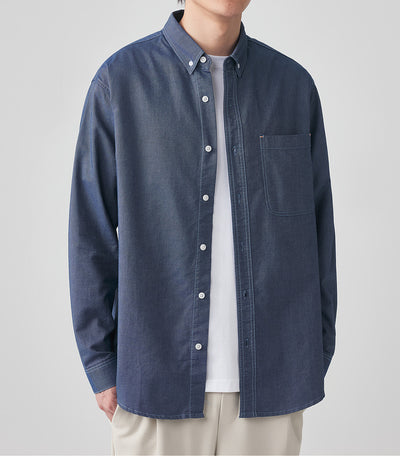 Camisa Oxford Manga Larga Color Sólido - Image 30