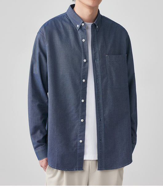 Camisa Oxford Manga Larga Color Sólido - Image 30