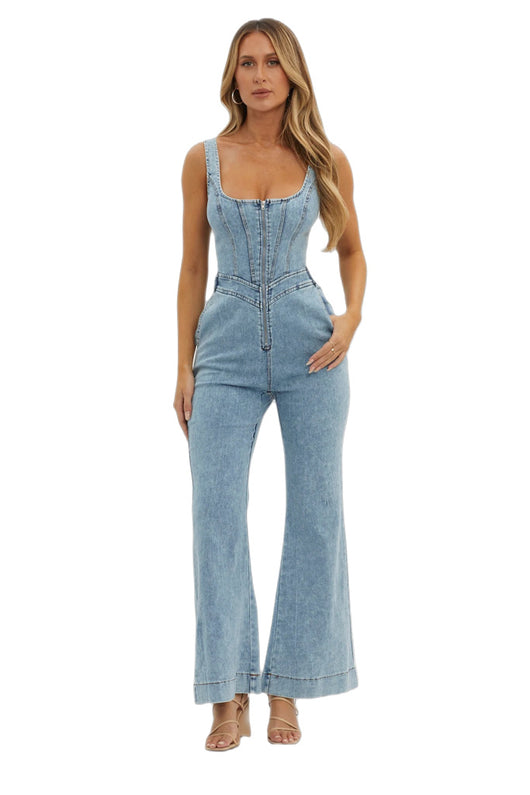 Pantalón Vaquero Slim con Tirantes Ajustables - Image 7
