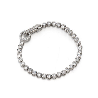 Pulsera de Plata Esterlina con Diseño de Burbujas y Diamantes Completos - Image 7