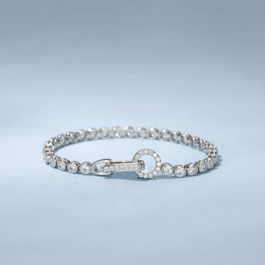 Pulsera de Plata Esterlina con Diseño de Burbujas y Diamantes Completos - Image 8