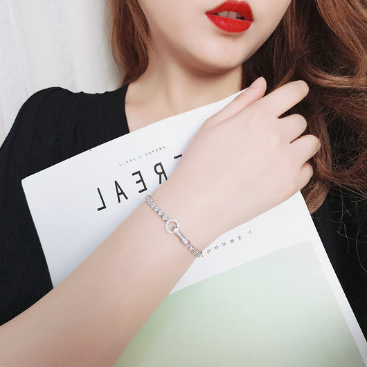 Pulsera de Plata Esterlina con Diseño de Burbujas y Diamantes Completos - Image 10