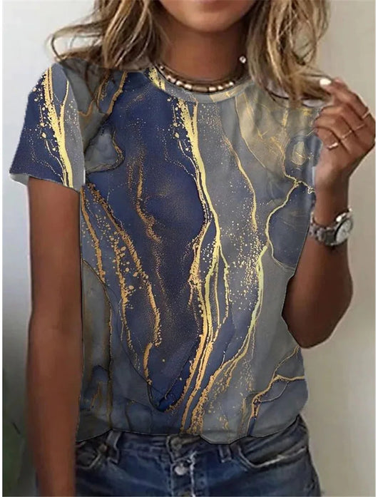 Blusa Retro Abstracta con Estampado Europeo Moderno - Image 18