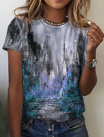 Blusa Retro Abstracta con Estampado Europeo Moderno - Image 21