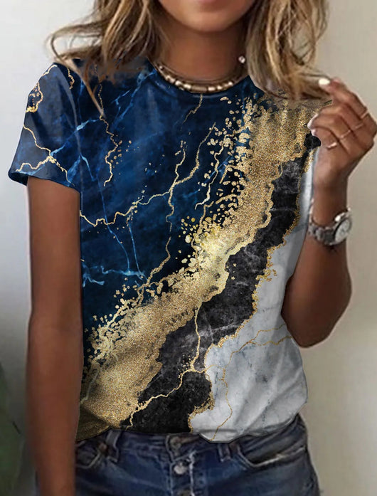 Blusa Retro Abstracta con Estampado Europeo Moderno - Image 24