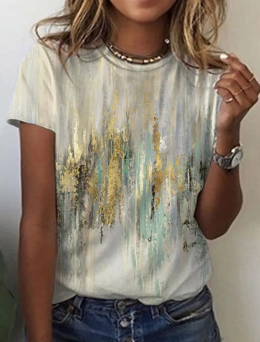 Blusa Retro Abstracta con Estampado Europeo Moderno - Image 26