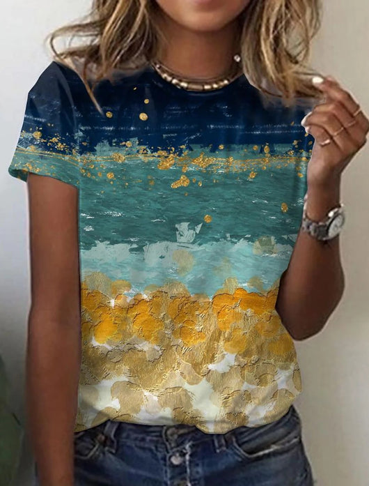 Blusa Retro Abstracta con Estampado Europeo Moderno - Image 29