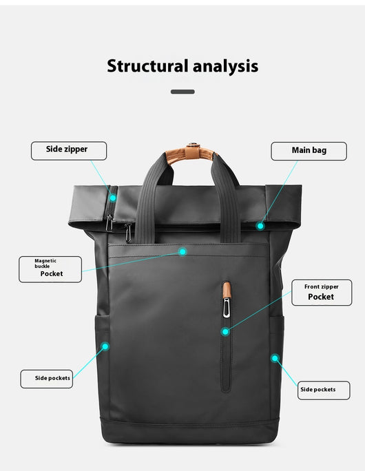 Mochila de Viaje con Cierre Lateral - Diseño Ergonómico para Commute y Aventuras - Image 30