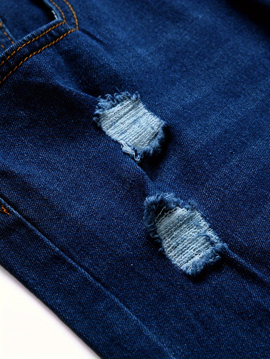 Pantalones Vaqueros Rotos con Parches Estilo Europeo y Americano para Hombre - Image 10