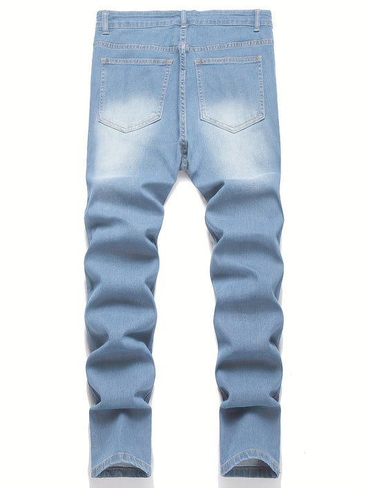 Pantalones Vaqueros Rotos con Parches Estilo Europeo y Americano para Hombre - Image 17