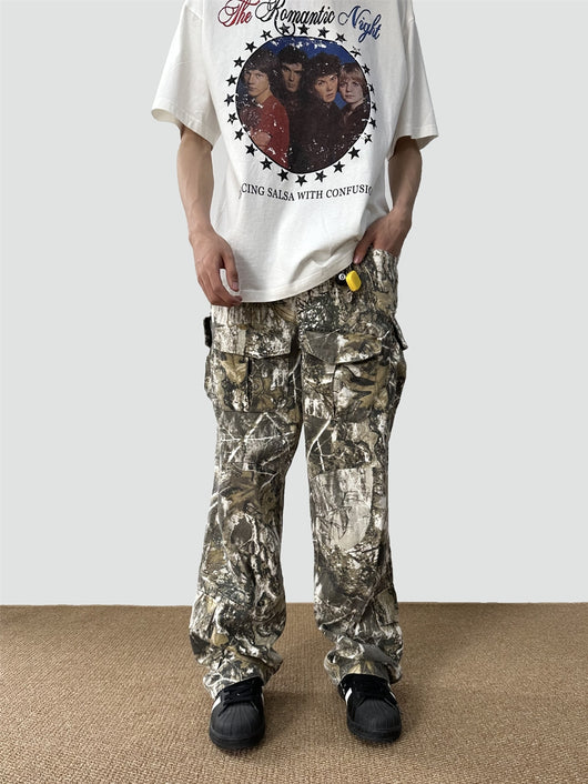 Overol Recto Desgastado con Estampado Camuflaje Vintage - Image 18