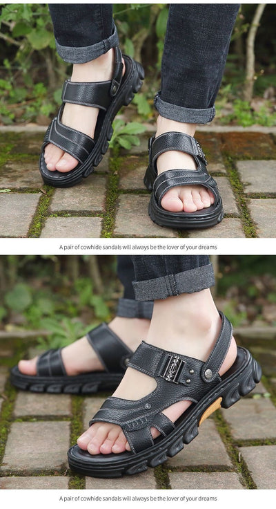 Sandalias Pantuflas Casuales de Cuero Genuino con Suela Antideslizante - Image 34