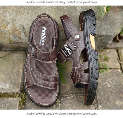 Sandalias Pantuflas Casuales de Cuero Genuino con Suela Antideslizante - Image 35