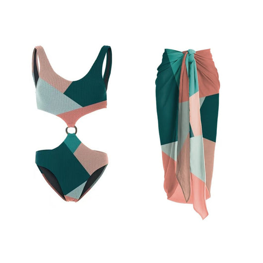 Bikini Bicolor con Falda de Malla - Traje de Baño Vacacional - Image 13