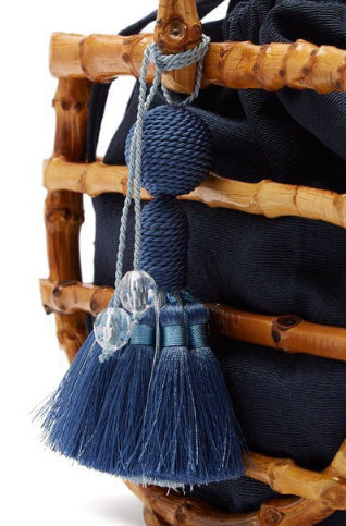 Bolso Bambú Artesanal Estilo Antiguo con Borlas - Diseño Semicircular para Vacaciones - Image 14