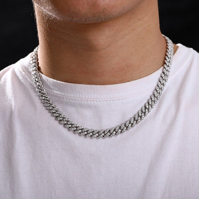 Collar de Plata Esterlina con Moissanita de 8mm y Cierre de Caja - Image 6
