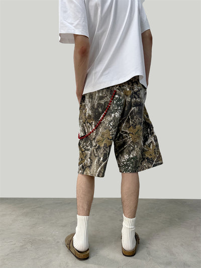 Pantalones Cargo Cortos Camuflaje Ramas Lavado - Multibolsillos - Image 31