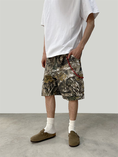 Pantalones Cargo Cortos Camuflaje Ramas Lavado - Multibolsillos - Image 33