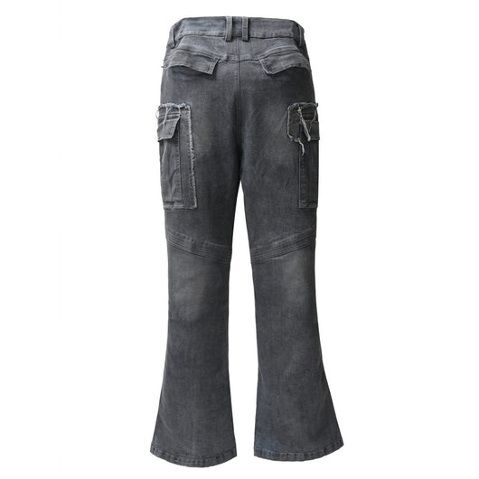 Pantalones Jeans Acampanados con Múltiples Bolsillos para Hombre - Image 28