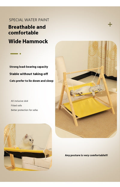 Hamaca Doble para Gatos de Madera - Cama Térmica 4 Estaciones - Image 9