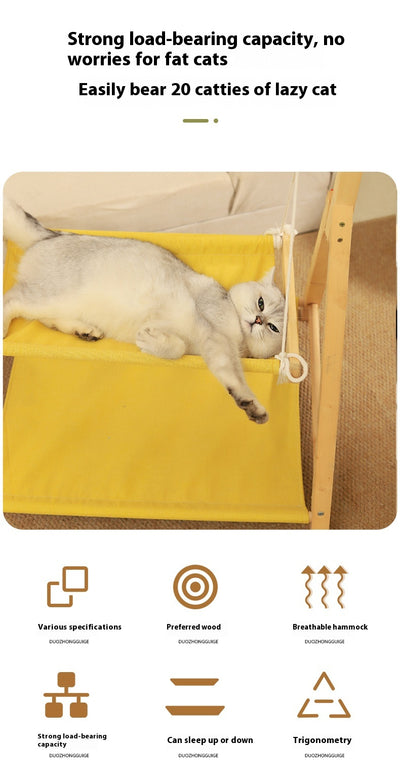 Hamaca Doble para Gatos de Madera - Cama Térmica 4 Estaciones - Image 11