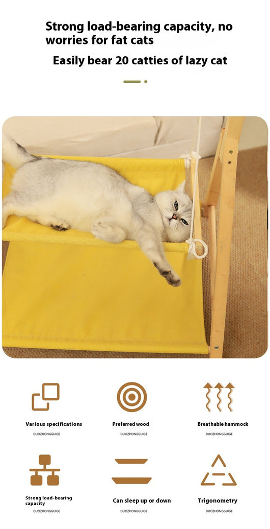 Hamaca Doble para Gatos de Madera - Cama Térmica 4 Estaciones - Image 11