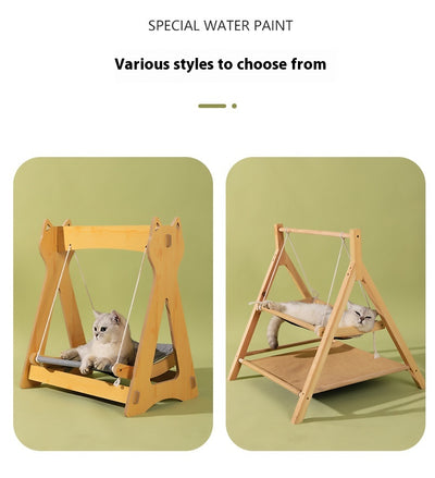Hamaca Doble para Gatos de Madera - Cama Térmica 4 Estaciones - Image 12