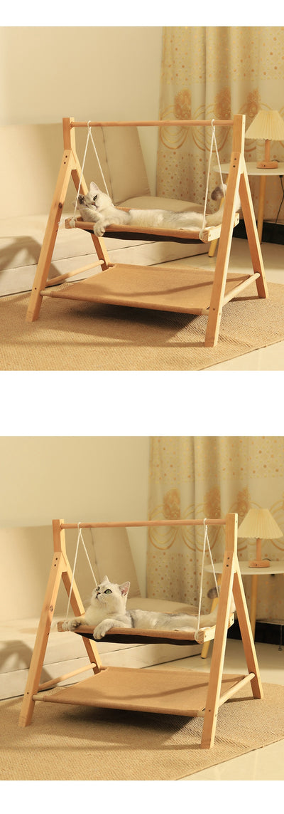 Hamaca Doble para Gatos de Madera - Cama Térmica 4 Estaciones - Image 14