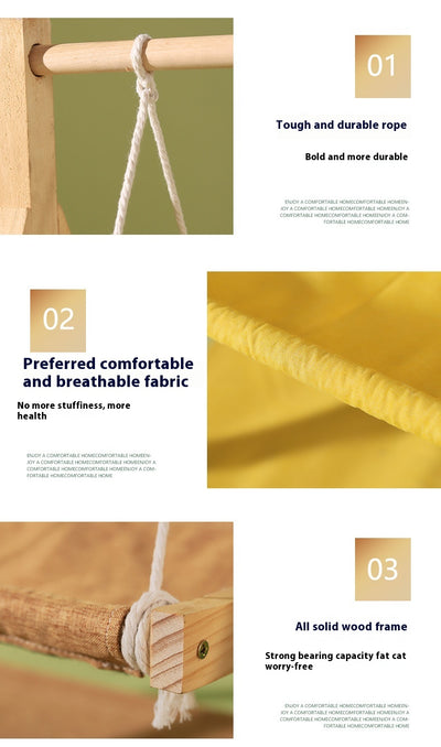 Hamaca Doble para Gatos de Madera - Cama Térmica 4 Estaciones - Image 15