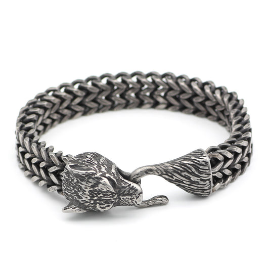 Pulsera para Hombre de Acero con Eslabón Cubano y Cabeza de Lobo - Image 10