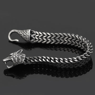 Pulsera para Hombre de Acero con Eslabón Cubano y Cabeza de Lobo - Image 11