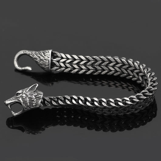 Pulsera para Hombre de Acero con Eslabón Cubano y Cabeza de Lobo - Image 11