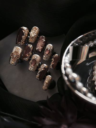 Uñas Personalizadas Buchilati Ámbar Dorado - Manicura Avanzada Estilo Maillard - Image 14