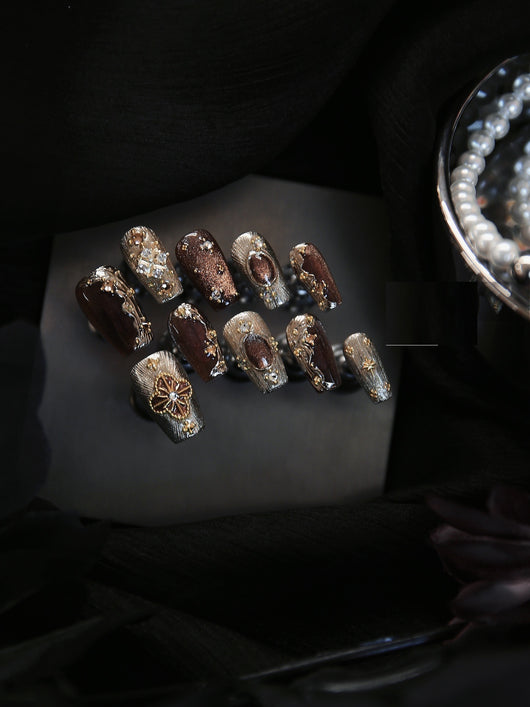 Uñas Personalizadas Buchilati Ámbar Dorado - Manicura Avanzada Estilo Maillard - Image 15