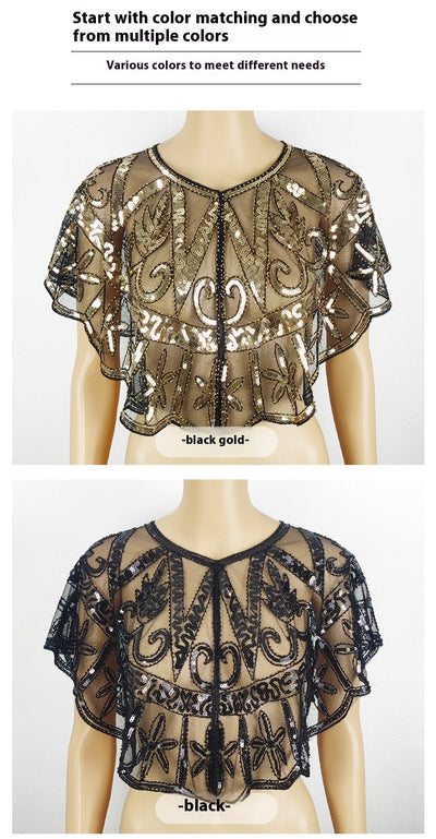 Capa Brillante con Lentejuelas y Malla para Mujer - Image 26