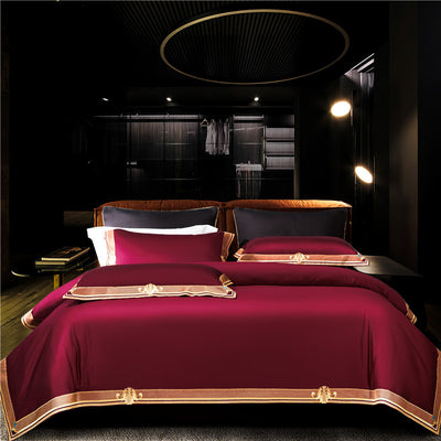 Juego de Cama Algodón Puro Lujo Vino Tinto - Image 11